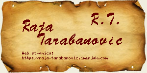 Raja Tarabanović vizit kartica